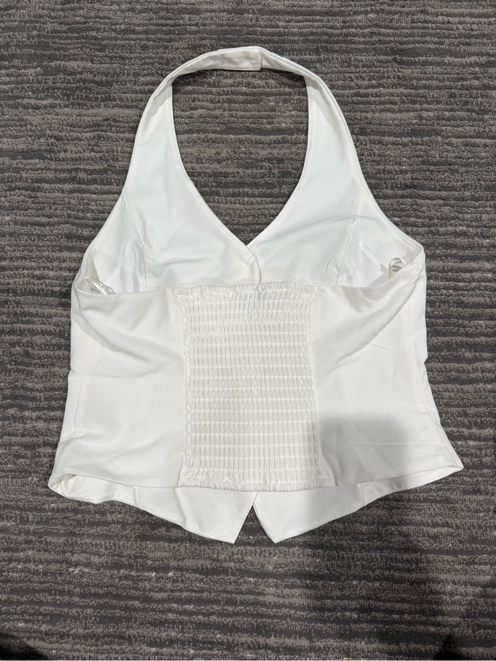 Moa Moa White Halter Button-Front Camisole - Picture 2 of 3